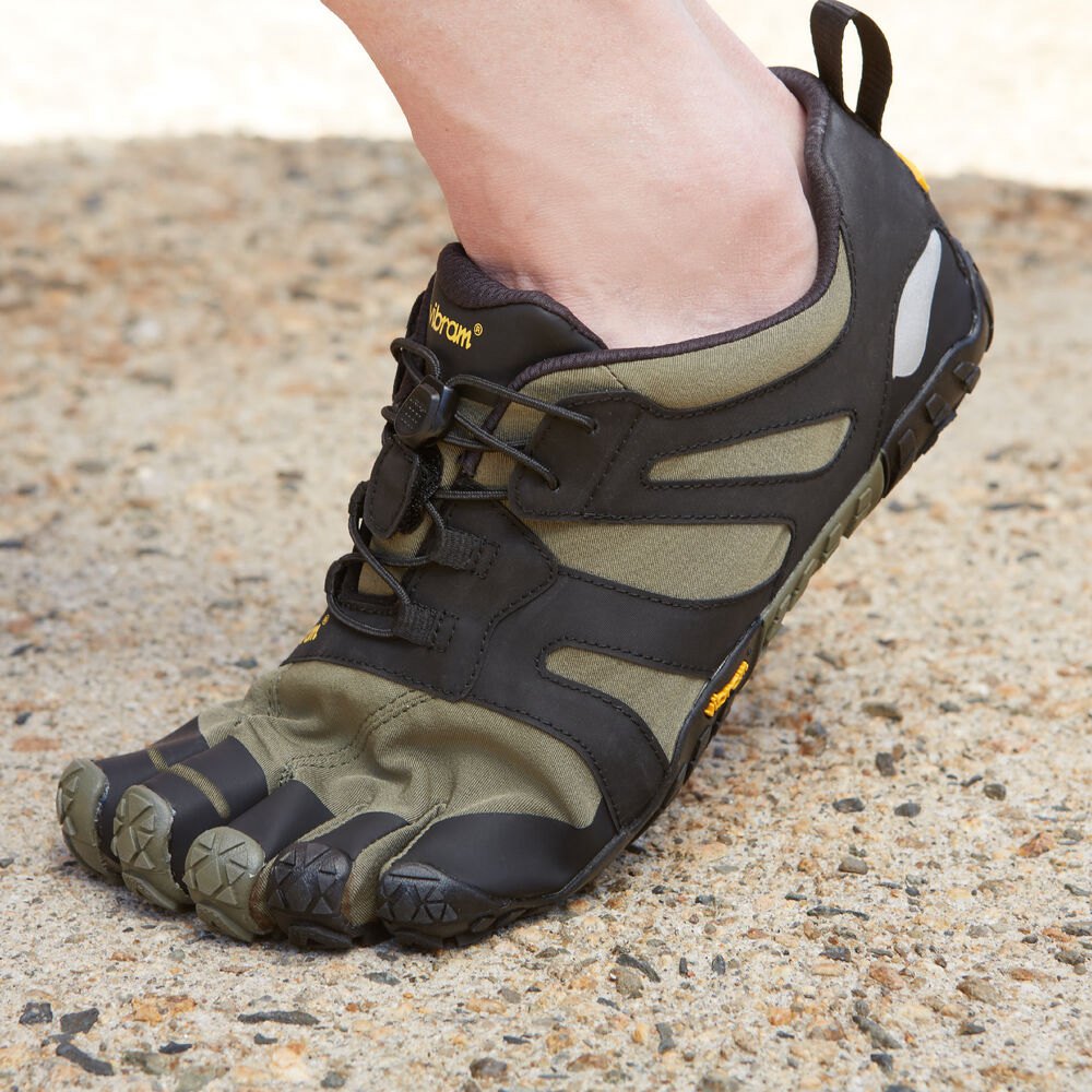 Zapatos De Trail Hombre Verde Oliva/Negros - FiveFingers V-Trail 2.0 - ECPNWK-803